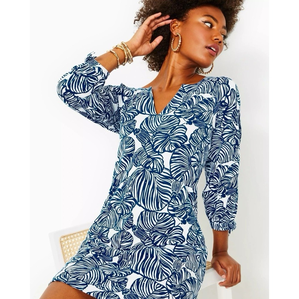 Lilly Pulitzer NWOT Navy Beach Path Blue White Size XS DRESS